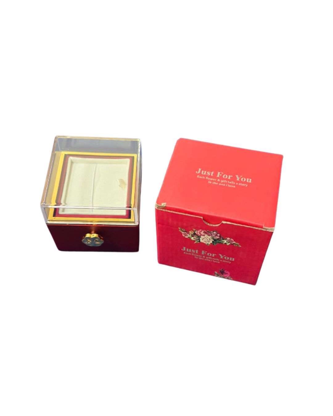 Square Jewelry Packaging Gift Box Reserved Rose