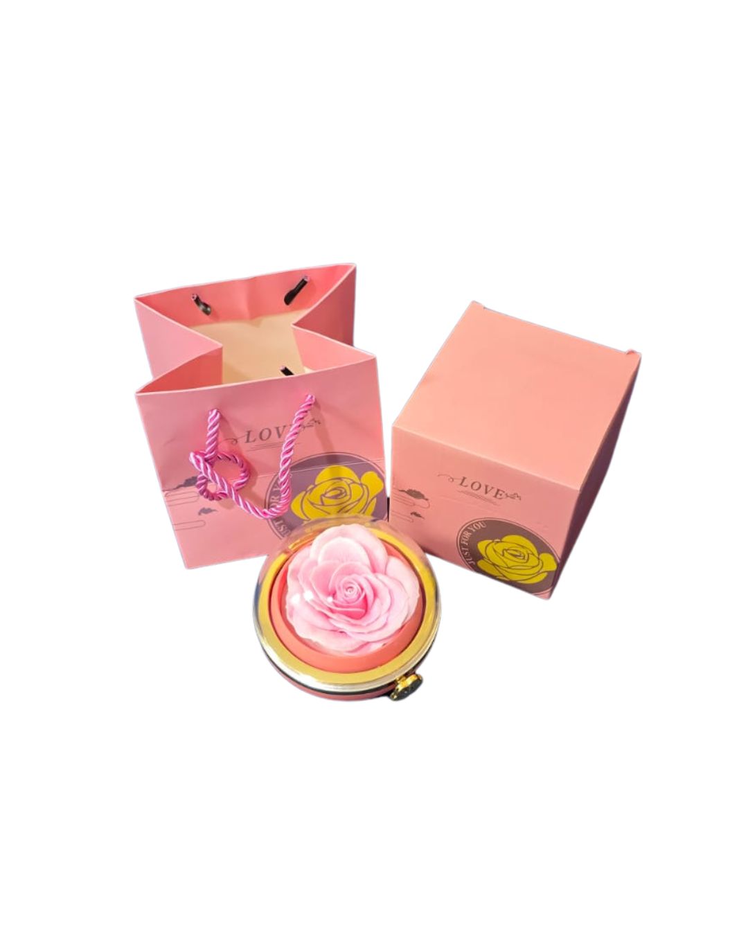 Round Jewelry Packaging Gift Box Reserved Rose