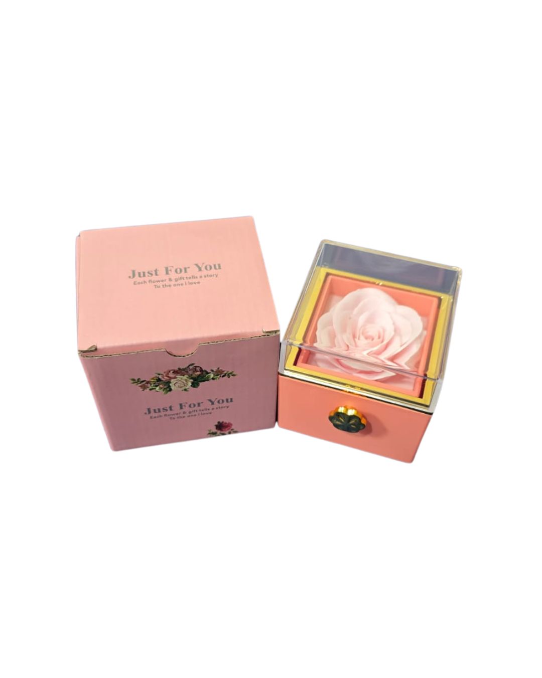 Square Jewelry Packaging Gift Box Reserved Rose