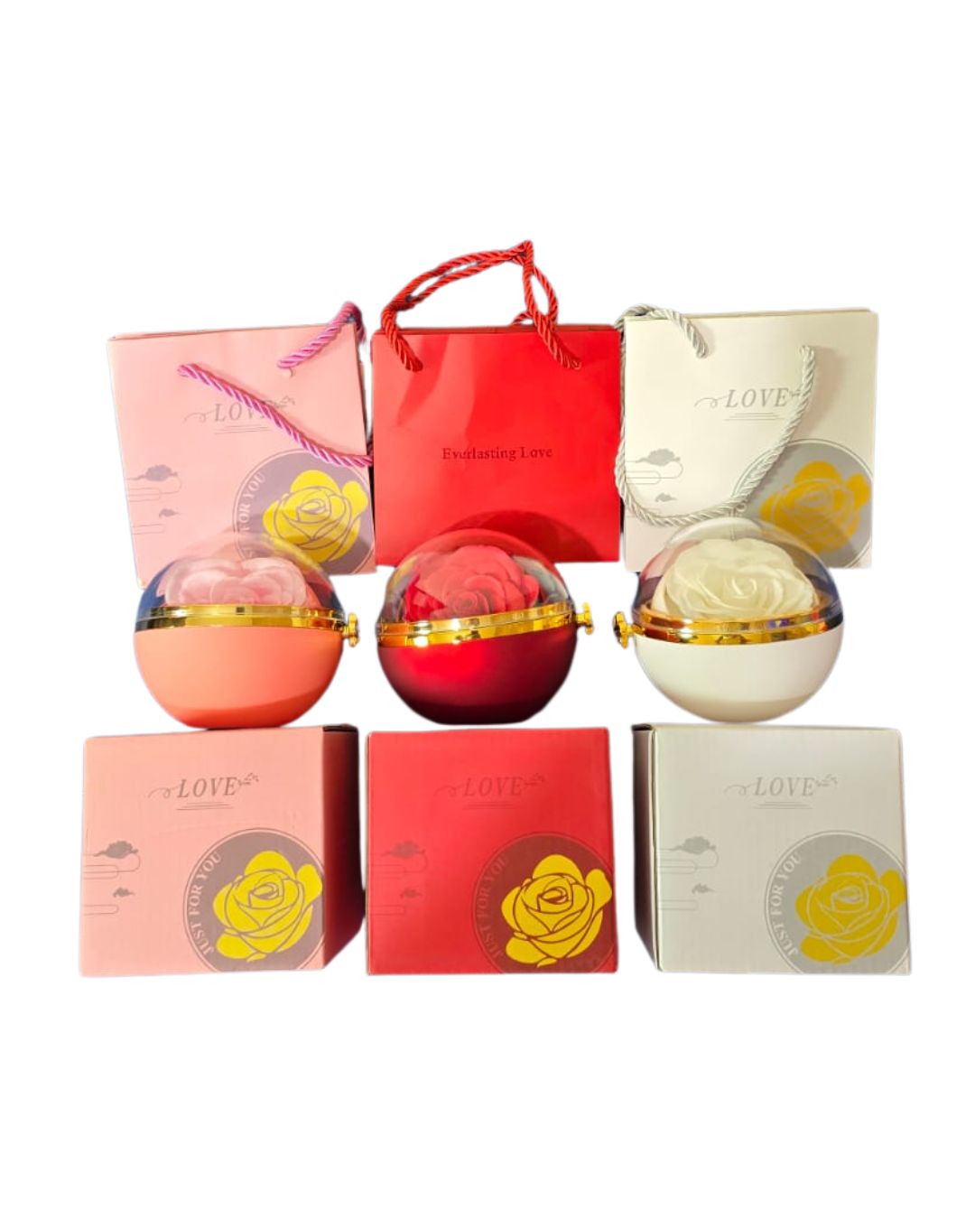 Round Jewelry Packaging Gift Box Reserved Rose