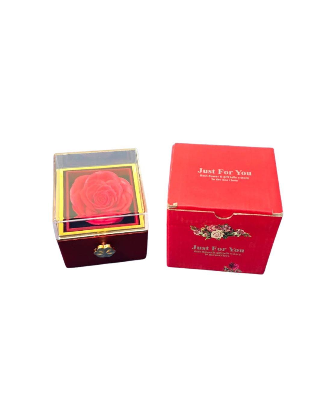 Square Jewelry Packaging Gift Box Reserved Rose