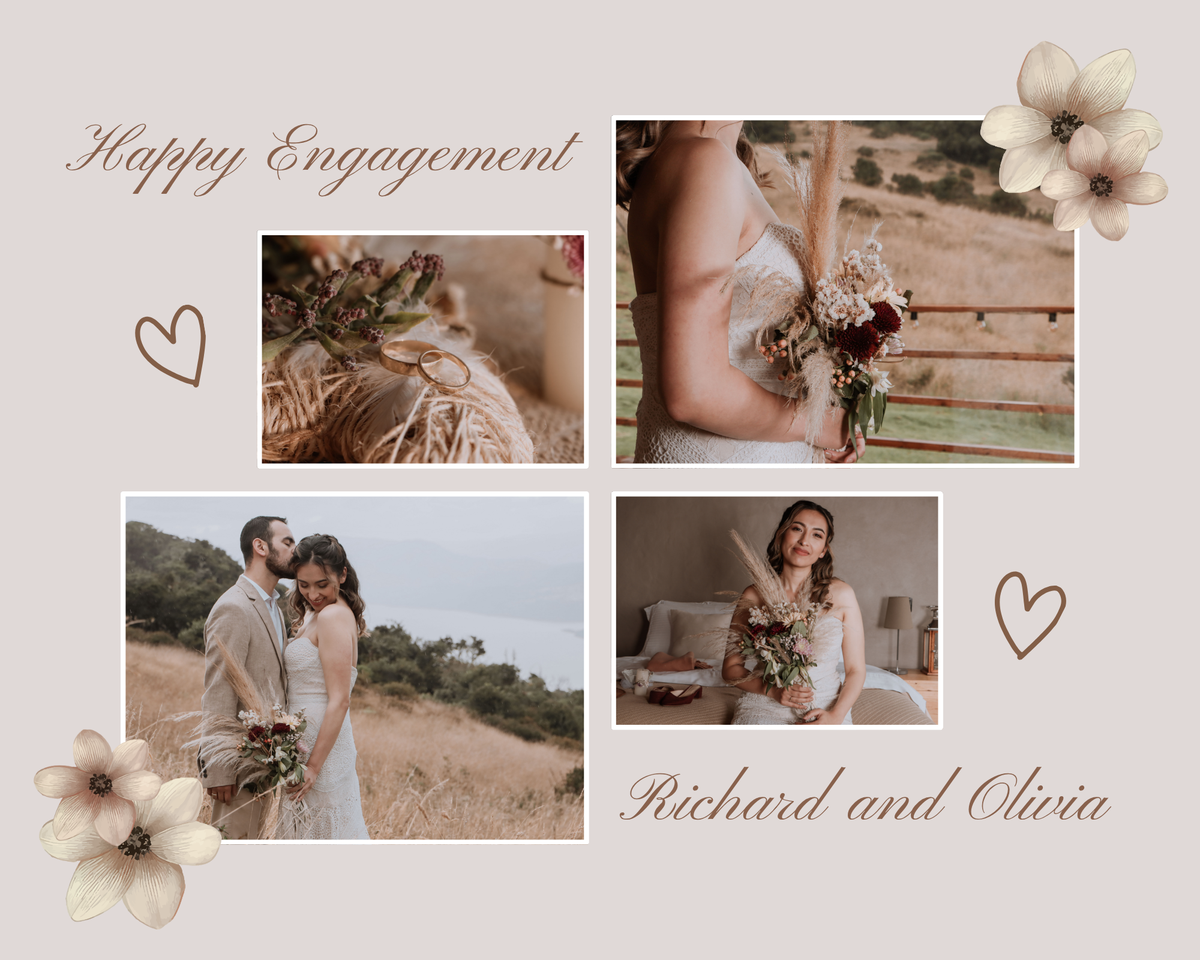 Beige & Neutral Simple Engagement Photo Frame - BioCode