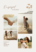 Beige & Brown 4-Photo Engagement Frame - BioCode