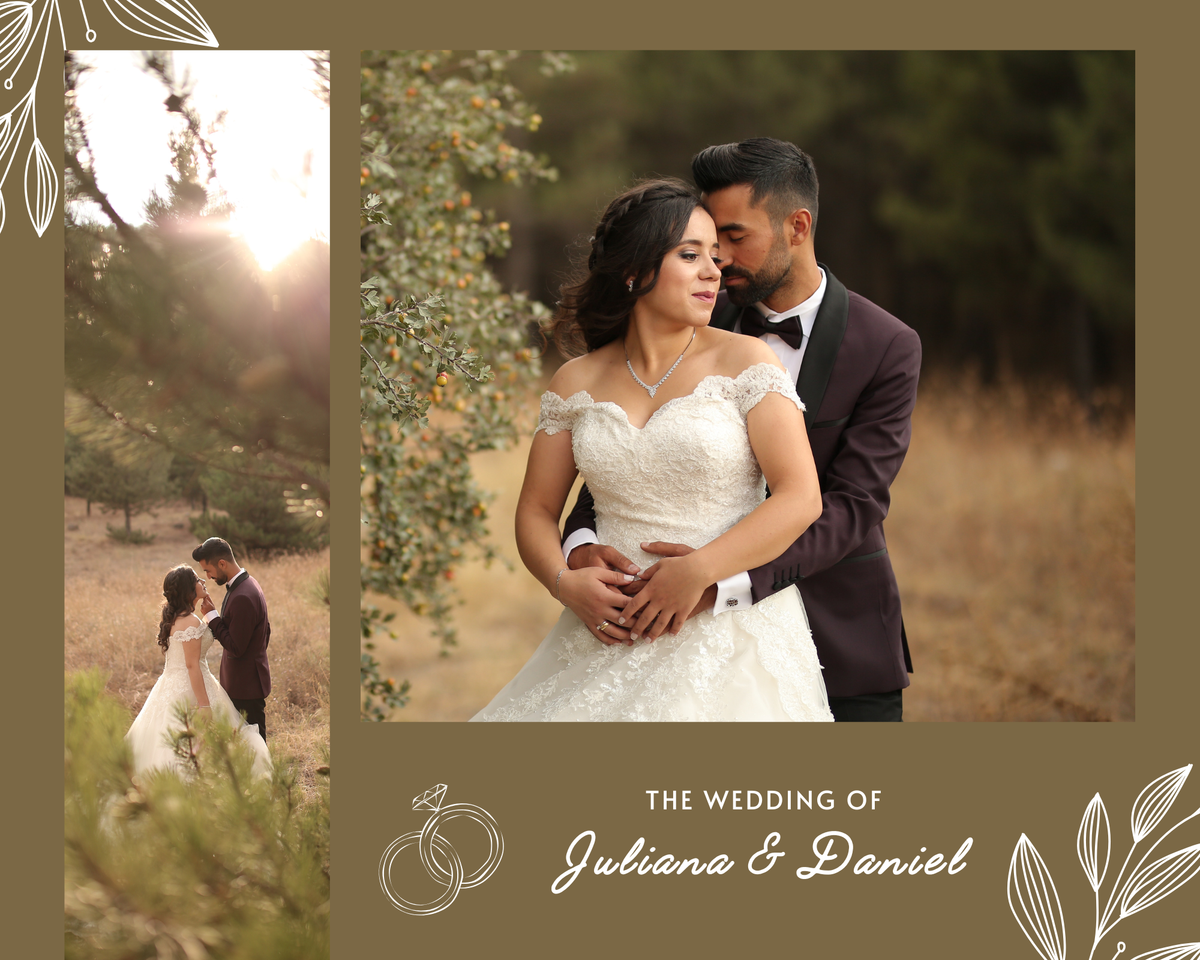 Classic Brown Wedding Photo Frame - BioCode