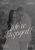 Monochrome Elegant Engagement Photo Frame - BioCode