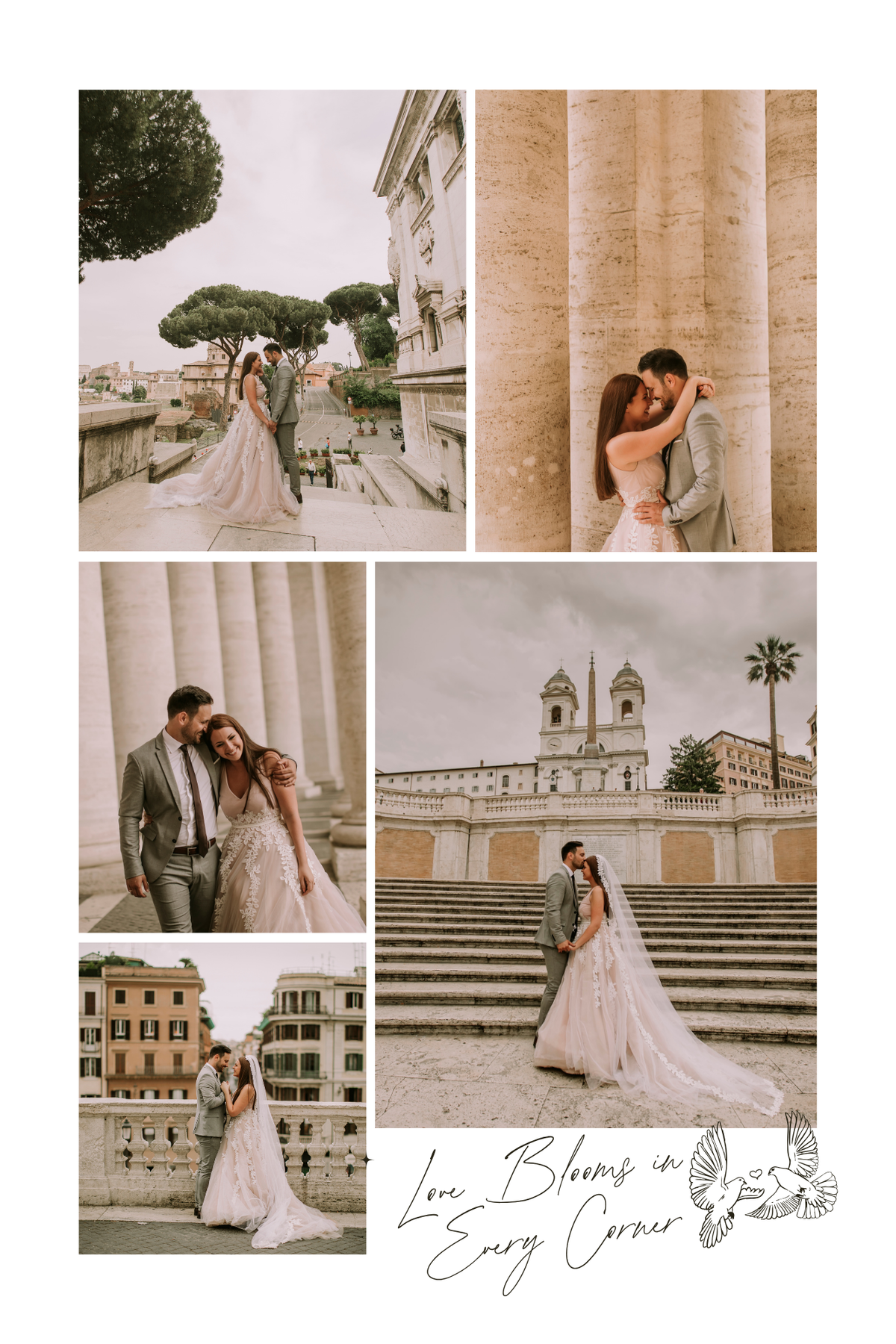 White & Beige Aesthetic Wedding Photo Frame - BioCode