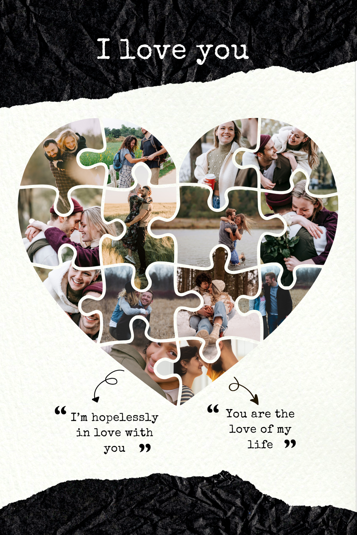 Minimal White Heart Love Photo Frame - BioCode