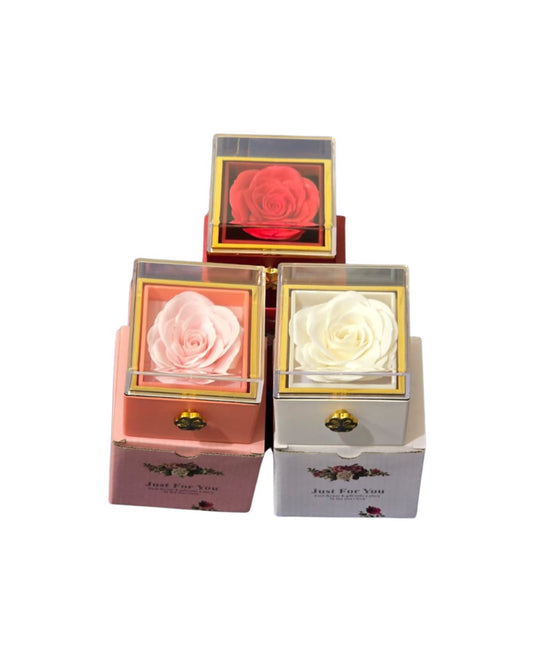 Square Jewelry Packaging Gift Box Reserved Rose