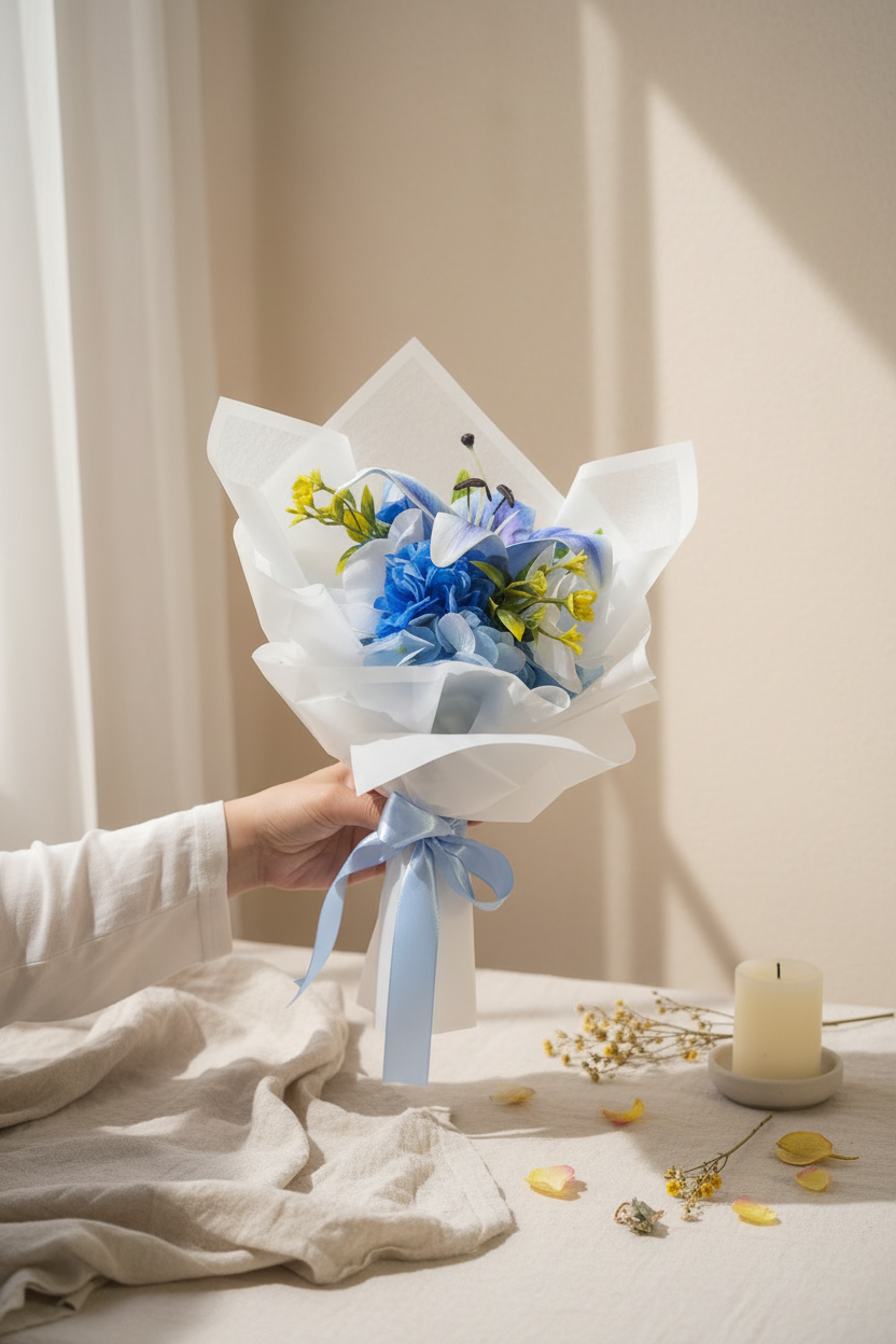 Handcrafted Decorative Artificial Flower Bouquet Arrangement