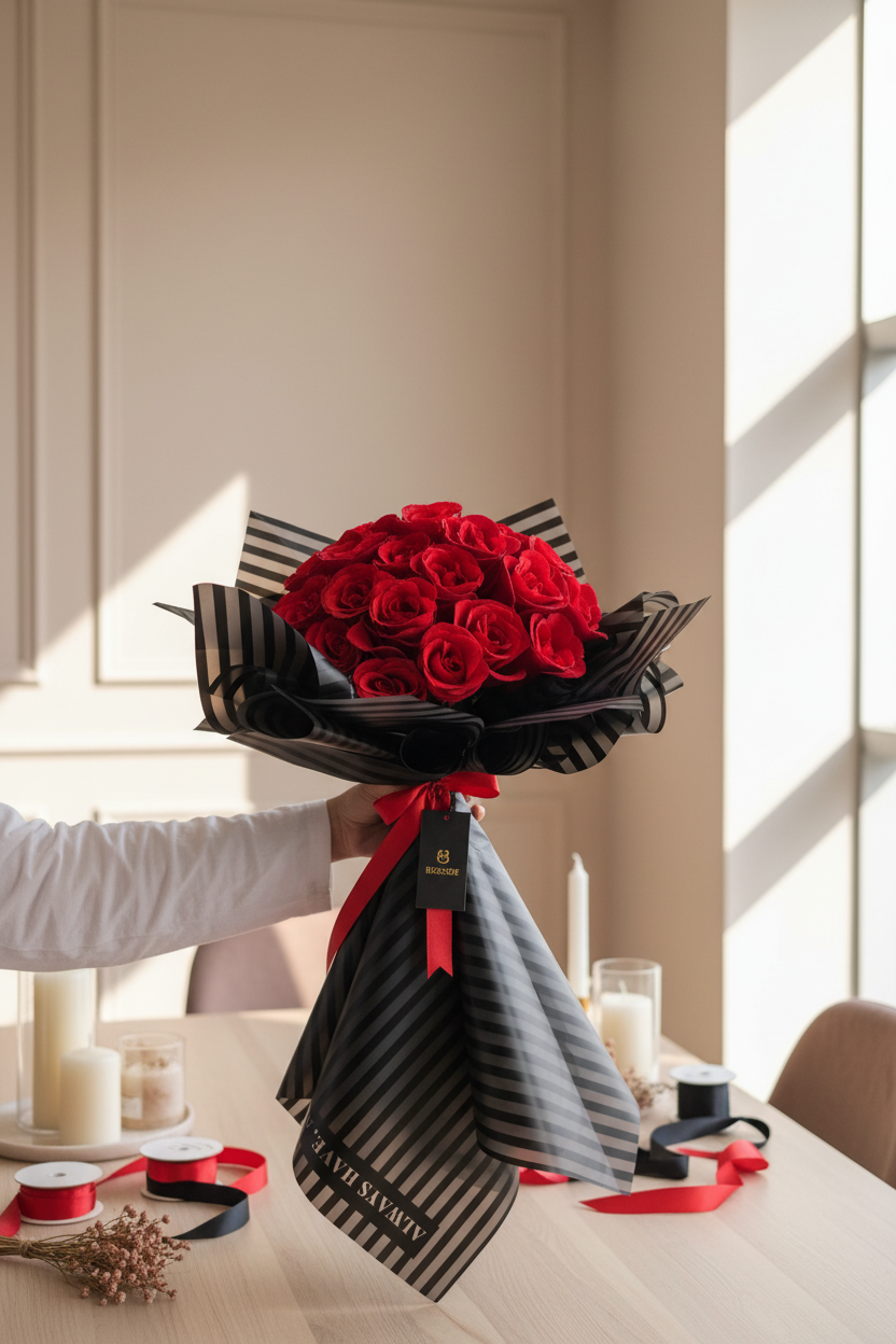 Artificial Floral Rose Bouquet Arrangement