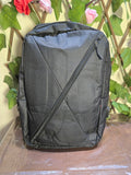 BioCode black minimalist commuter backpack with a diagonal front zip pocket and durable water-resistant fabric