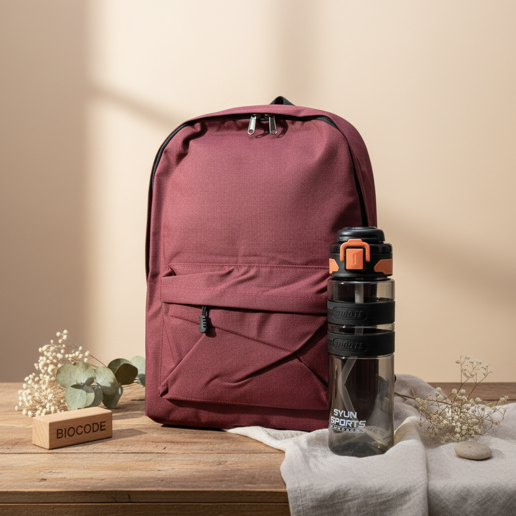 Everyday Backpack and Sports Water Bottle Set