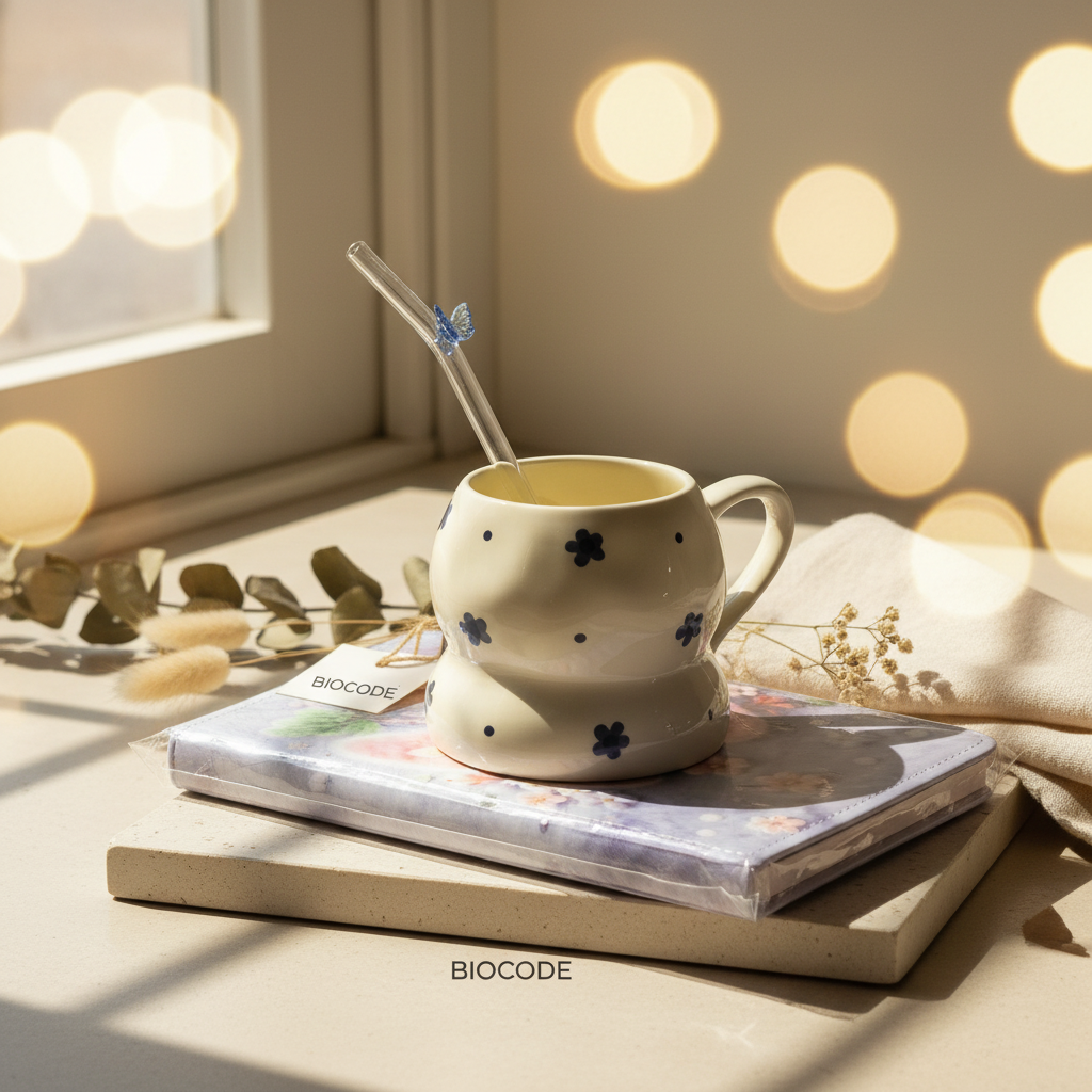 Decorative Butterfly Notebook and Ceramic Mug Set