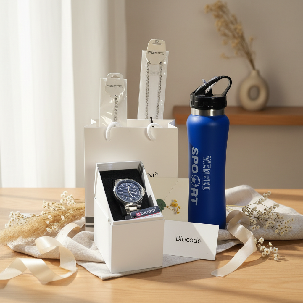 CURREN Leisure Style Fashion Watch and Accessories Gift Set