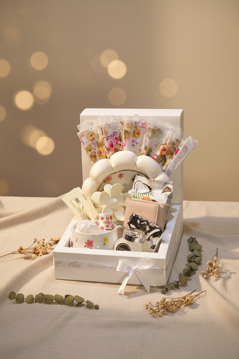 Decorative Floral Gift Set With Assorted Accessories