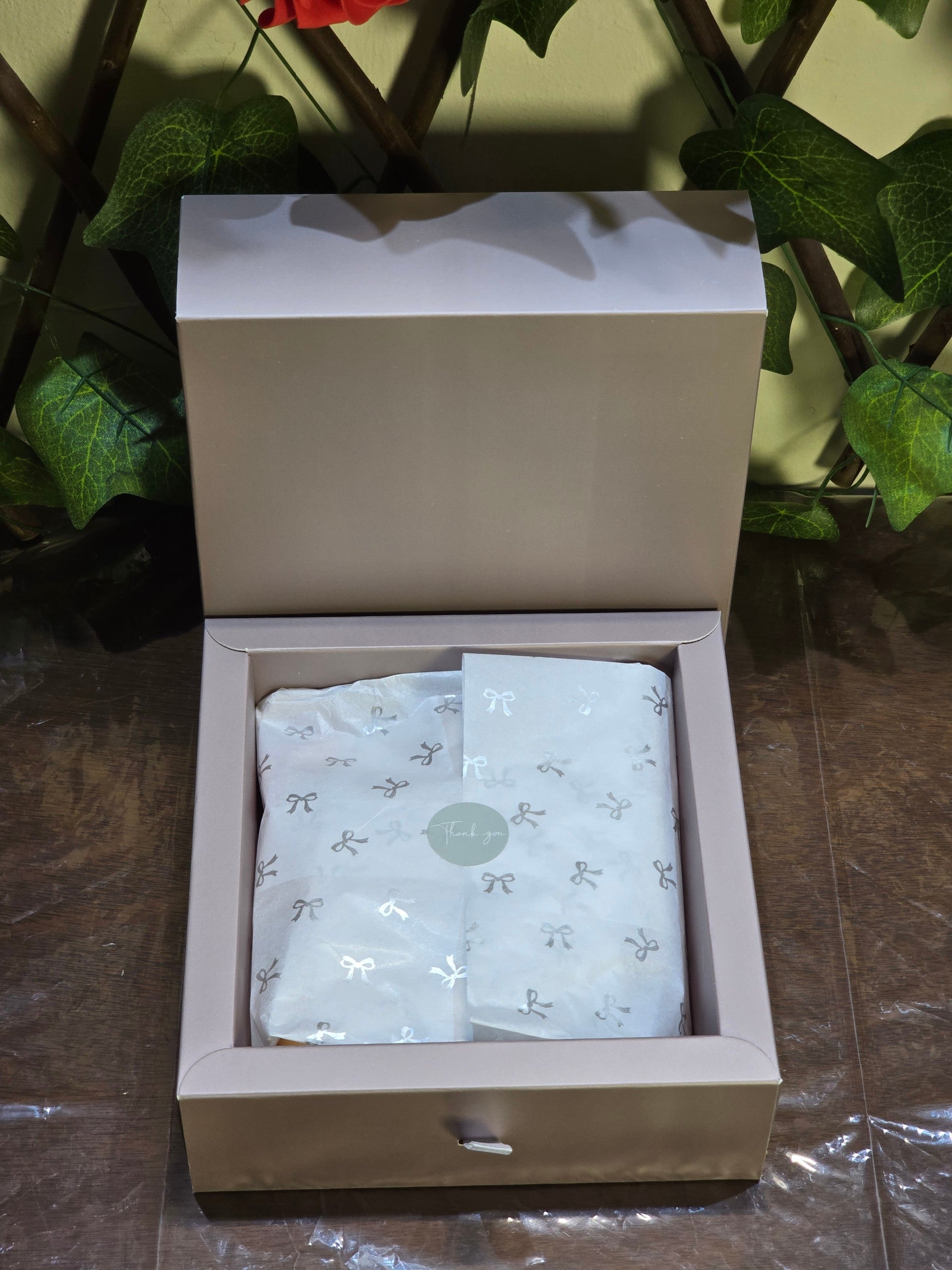 BioCode Fruit Crush beauty gift set in an elegant open box with branded tissue paper and a thank you sticker