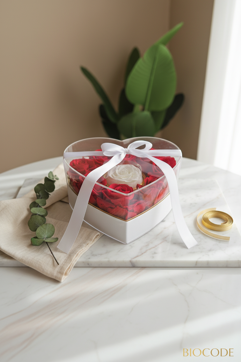 Heart Shaped Decorative Floral Gift Box Arrangement
