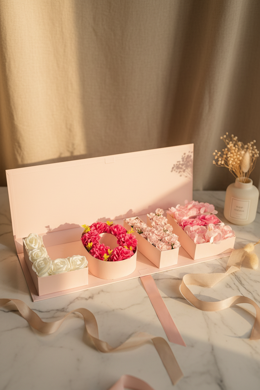 Decorative Floral Love Letter Gift Box Set
