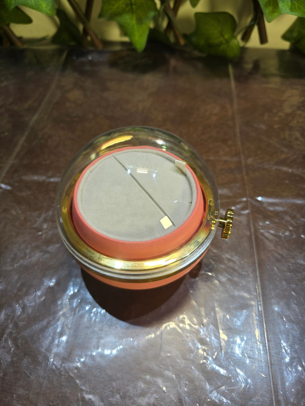 BioCode preserved rose jewellery gift box with a clear dome, gold-tone accents, and a soft-touch interior display.