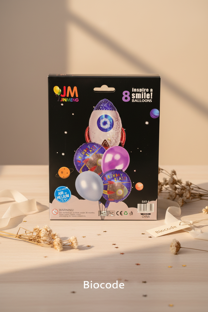 Outer Space Themed Rocket Birthday Party Balloon Set