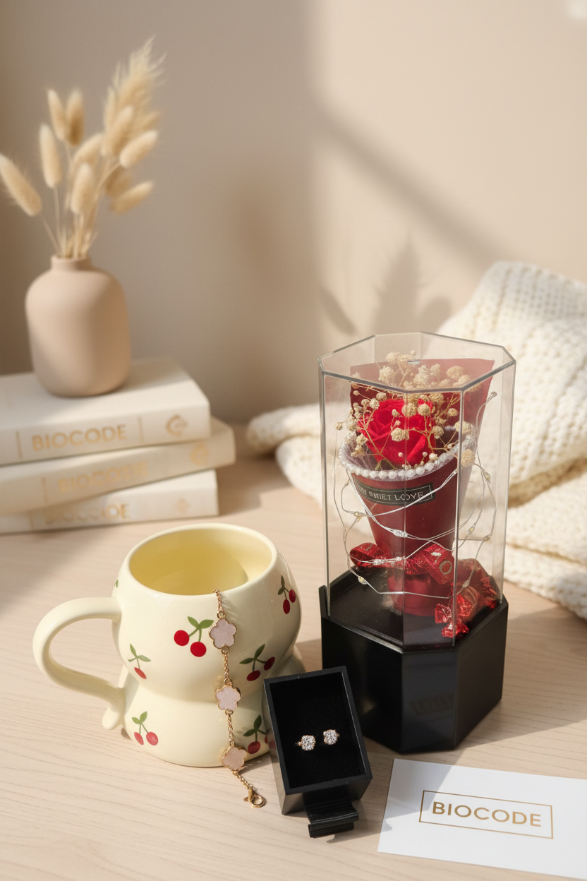 Romantic Gift Set Featuring Jewellery and Decorative Keepsake
