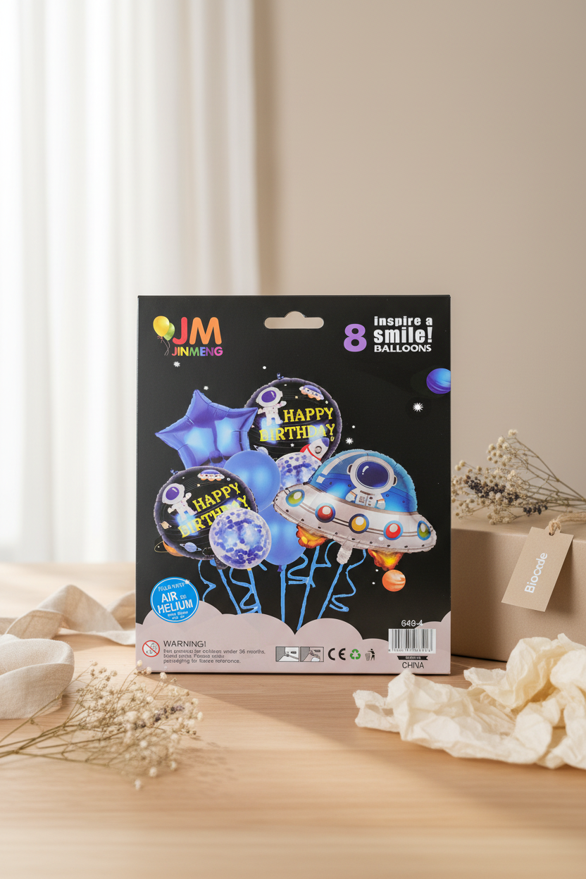 Outer Space Themed Happy Birthday Balloon Party Decoration Set