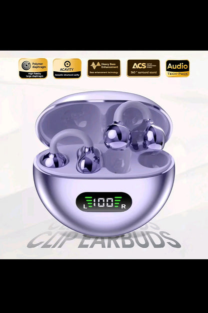 New Style True Wireless Clip-On Sports Bluetooth 6.0 Headset Music Hanging Video Comfortable TWS HIFI Dolby Bass Stereo HD Calling Earphones Adapted For Android Gaming Earpieces Couples Business Smart Headphones For Valentine's Day Gift