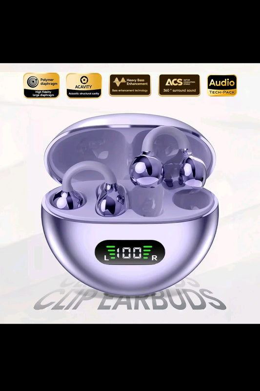 New Style True Wireless Clip-On Sports Bluetooth 6.0 Headset Music Hanging Video Comfortable TWS HIFI Dolby Bass Stereo HD Calling Earphones Adapted For Android Gaming Earpieces Couples Business Smart Headphones For Valentine's Day Gift