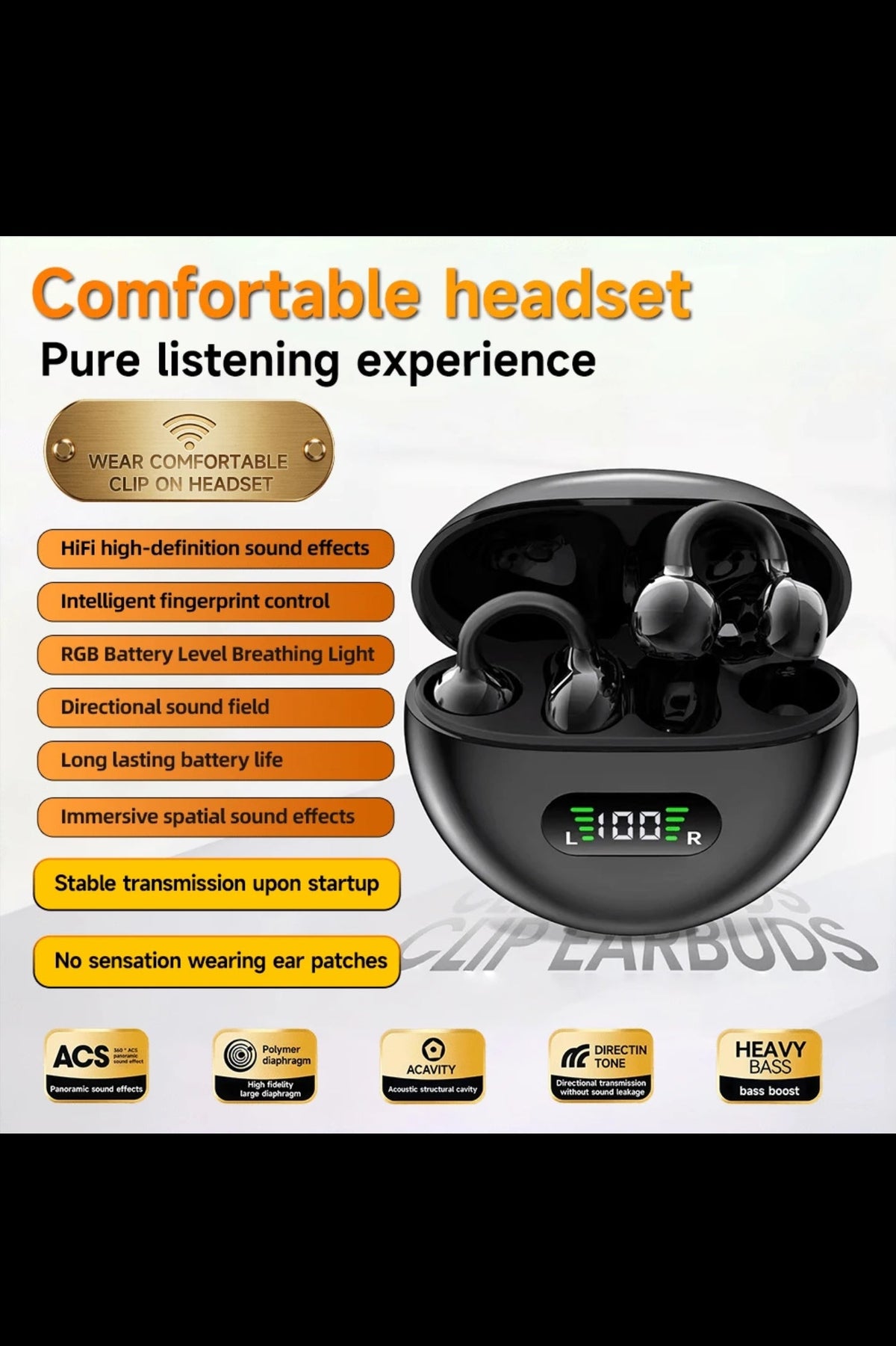 Clip-On Sports Bluetooth 6.0