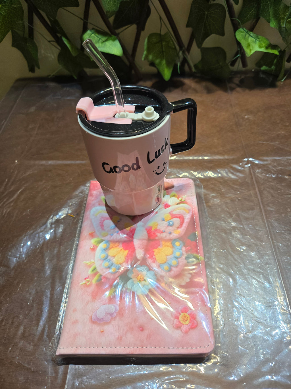 Decorative Stationery Notebook and Insulated Drinking Mug Set