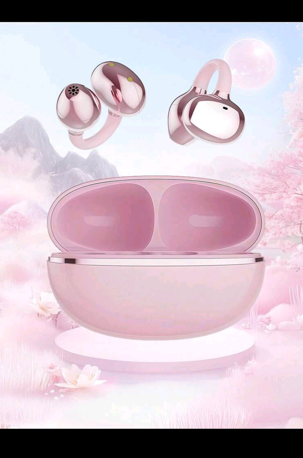 Clips Open-Ear Bluetooth Earphones With Brazilian Gold Ring & Bracelet