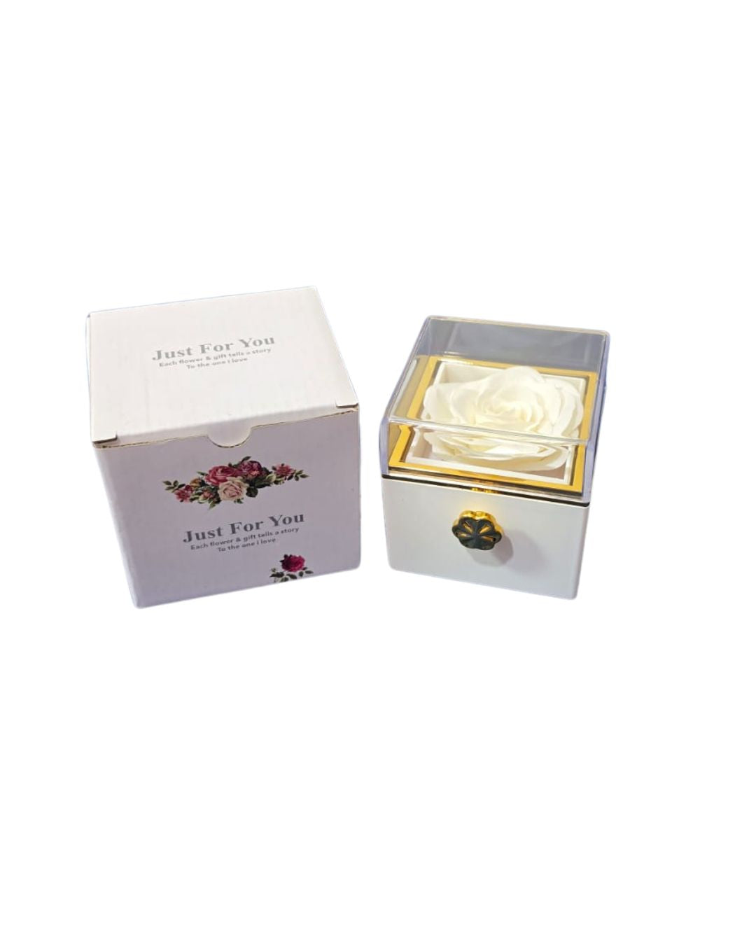 Square Jewelry Packaging Gift Box Reserved Rose