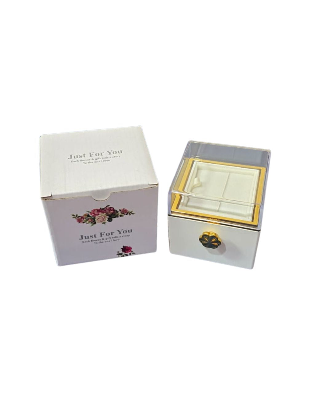 Square Jewelry Packaging Gift Box Reserved Rose